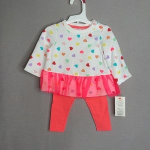 3-6 months Baby Girls' Tutu Fleece Top & Bottom Set - Cat & Jack™ Cream-NWT